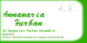 annamaria hurban business card